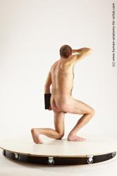 Nude Holding Man White Kneeling poses - ALL Slim Short Brown Kneeling poses - on one knee Multi angles poses Realistic